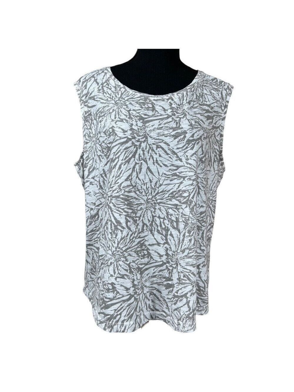 G.H. Bass & Co. Gray White 100% Cotton Sleeveless Tank Top Size XXL